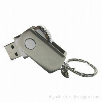 Mini Metal Swivel USB Flash Drive, 1 to 32GB Memory Capacity, CE, RoHS and FCC Marks